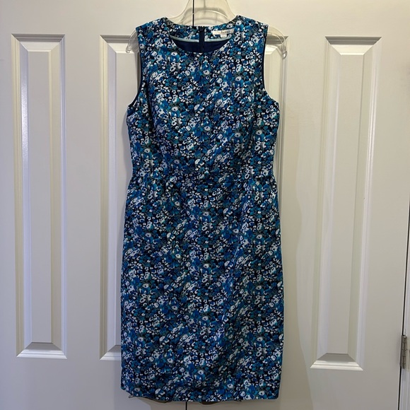 Boden Blue Floral Sheath Dress - 10L - Picture 1 of 5